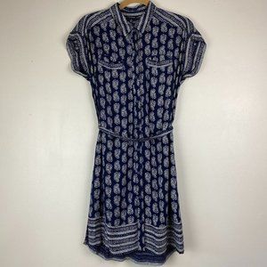 Lucky Brand Small Button Front Blue Dress